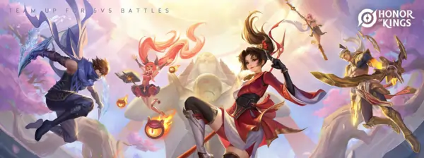Honor of Kings top up banner featuring game heroes
