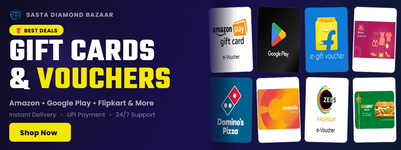 Gift cards & vouchers - amazon, google play, flipkart & more | sasta diamond bazaar